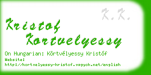 kristof kortvelyessy business card